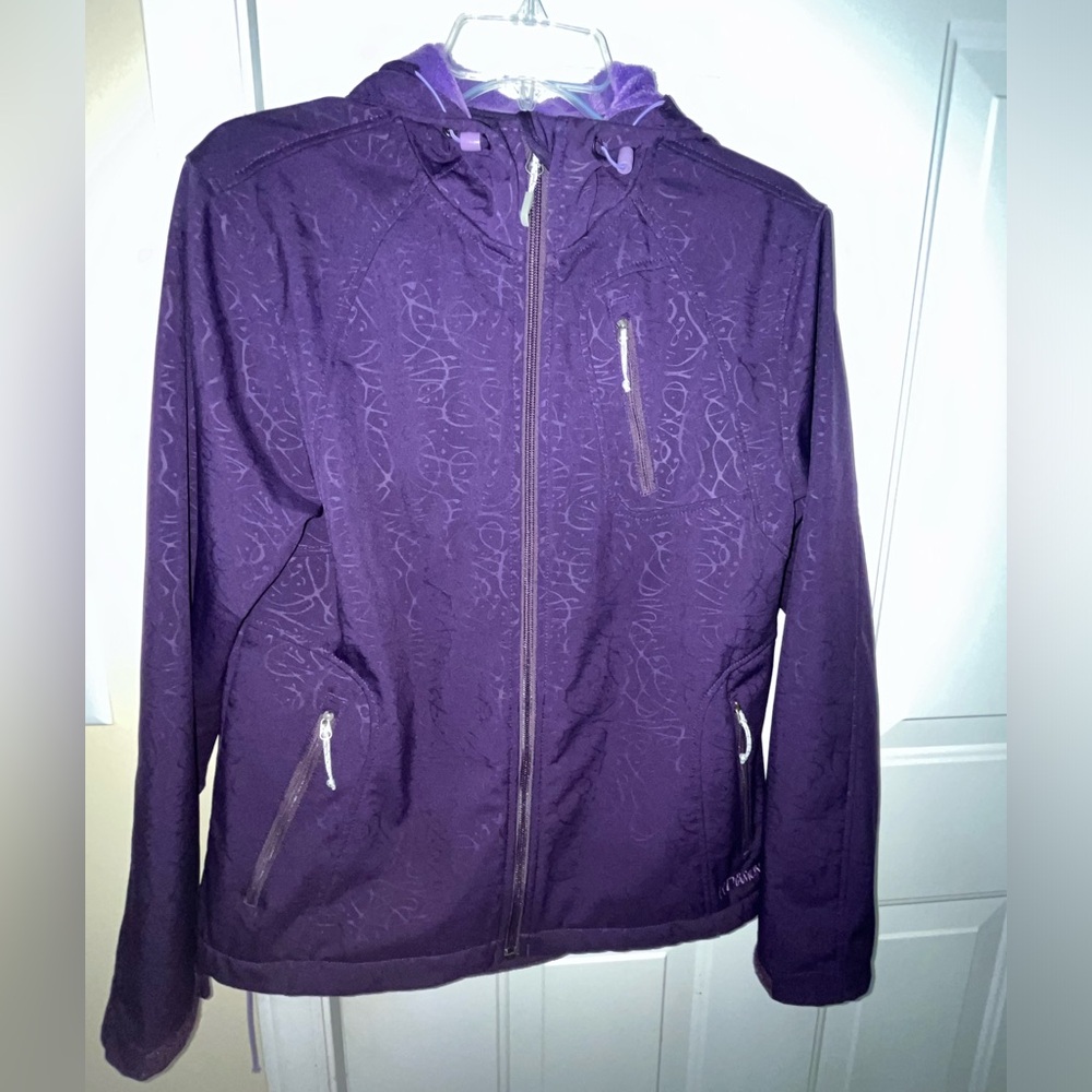 ☔️ EUC Double Diamond Women’s Hooded Raincoat - Purple - Sz Medium